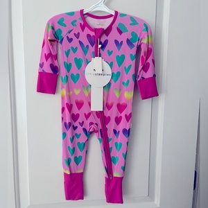 Little Sleepies ombré hearts zippy NWT